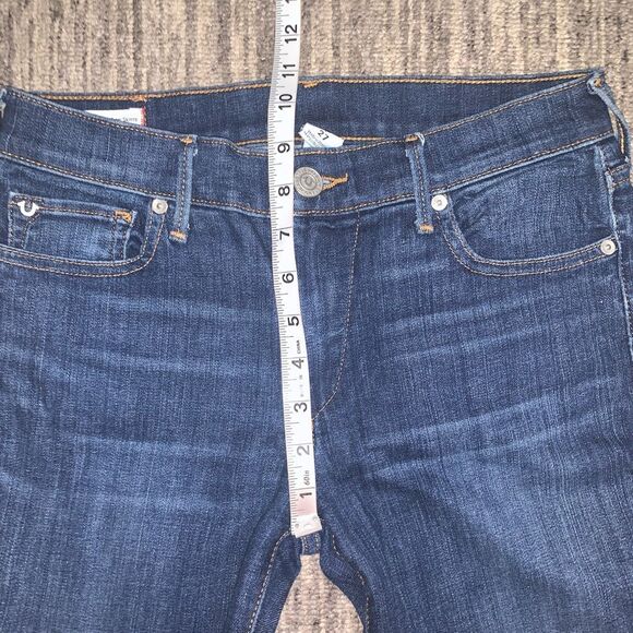 True Religion Womens Size 27 Halle Mid Rise Super Skinny Denim Jeans Blue - Picture 10 of 11